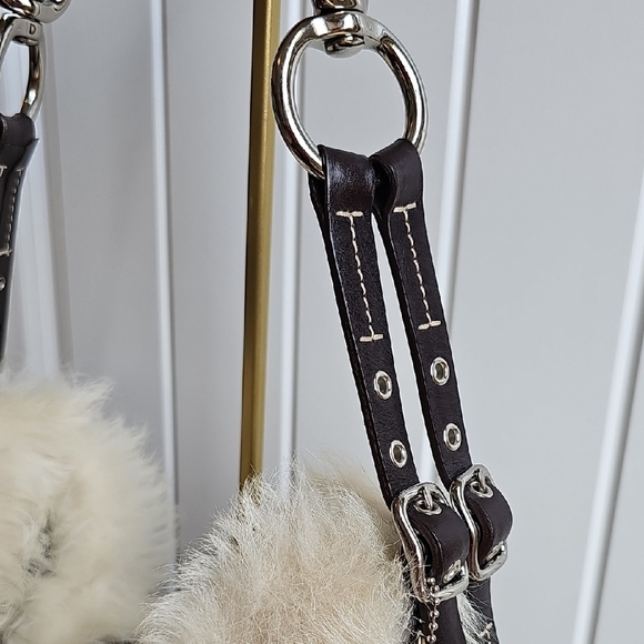 COACH Vintage 2005 Signature Hobo Canvas, Suede & FAUX Fur handbag F052-8K48. - Picture 3 of 11